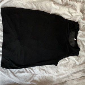 Mesh back, tie black workout tank